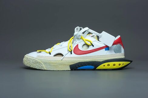 Nike Mens Blazer Low DH7863 001 Off-White - Black/Electro Green - Size in Saudi Arabia