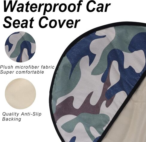 Sweat Towel Car Seat Cover Protector Front Seats for Gym Workout, Running, Swimming, Beach and Hiking, Waterproof Universal Seat Cover for Car, Truck, Van & SUV (Camouflage, 1pcs Front Seat) in Saudi Arabia