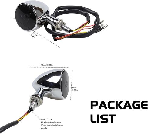 Universal Rear Bullet Chrome LED Turn Signals 12V Motorcycle Brake Running Lights UTV Tail Lights Compatible with Honda Bobber Harley Softail Heritage Yamaha Triumph Kawasaki KTM in Saudi Arabia