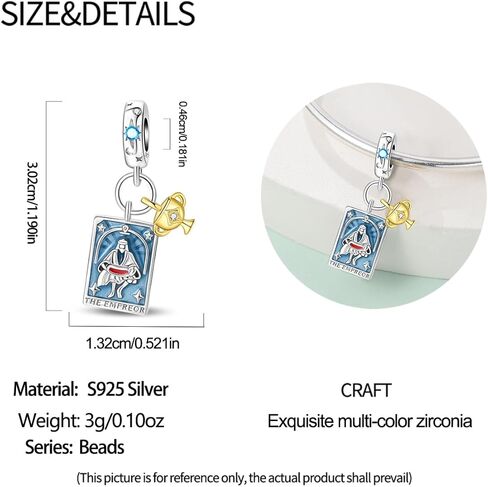 سحر بطاقة التارو 925 سحر الفضة الاسترليني لأوروبا وأمريكا الأساور والقلائد عيد ميلاد العودة إلى هدايا هدايا المرأة in Kuwait