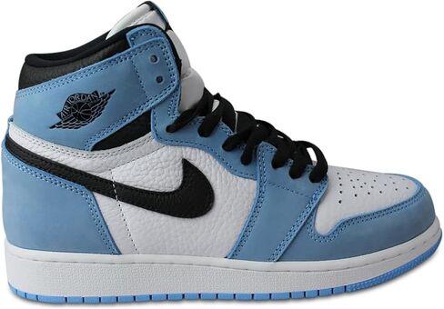 Nike Unisex Air Jordan 1 Retro HI OG (GS) Sneakers, Kids, White/Black-University Blue, 5.5Y M US in Saudi Arabia