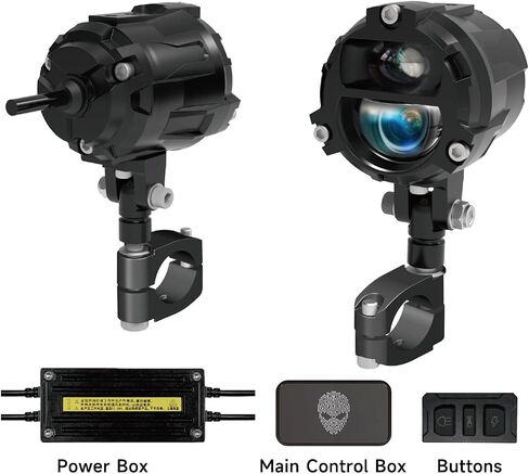 M901 Smart Motorcycle Spotlight, 180W Cornering Light, Built-in Six-Axis Gyroscope, 120° Wide Angle, Automatic Brightness Adjustment for High/Low Beam, IP67 Waterproof and Dustproof. in Kuwait