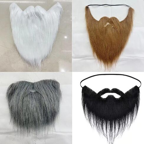 GSHLLO 4 PCS لحى أزياء واقعية زي مضحك اللحية Cosplay Men Men Facial Hair Mens Mens Mens Fapp in Saudi Arabia