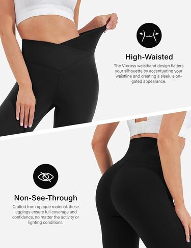 CHARMKING Flare Leggings for Women with Pocket Crossover Flare Leggings High Waisted Tummy Control Workout Casual Pants in Saudi Arabia
