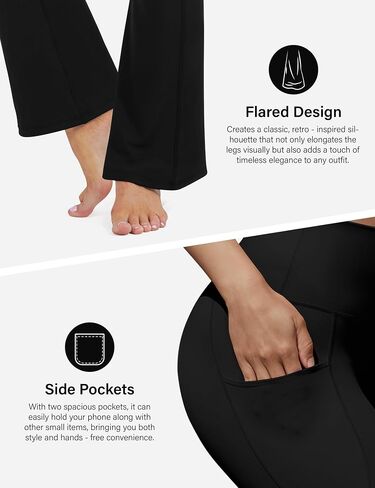 CHARMKING Flare Leggings for Women with Pocket Crossover Flare Leggings High Waisted Tummy Control Workout Casual Pants in Saudi Arabia