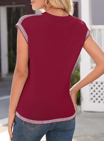 Dokotoo Womens Summer Cap Sleeve Tops 2025 Crewneck Sweater Vest Stak in Kuwait
