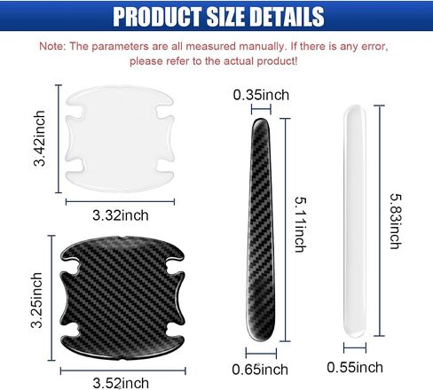 16PCS Car Door Handle Cup Scratch Protector Set, Waterproof Car Door Bowl Sticker Protector Film, Anti-Scratch Car Paint Cover Guard Pad Universal for Most Cars, SUVs (Transparent) in Kuwait