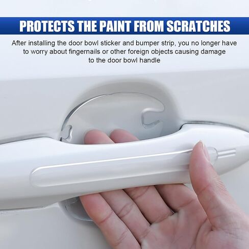 16PCS Car Door Handle Cup Scratch Protector Set, Waterproof Car Door Bowl Sticker Protector Film, Anti-Scratch Car Paint Cover Guard Pad Universal for Most Cars, SUVs (Transparent) in Kuwait