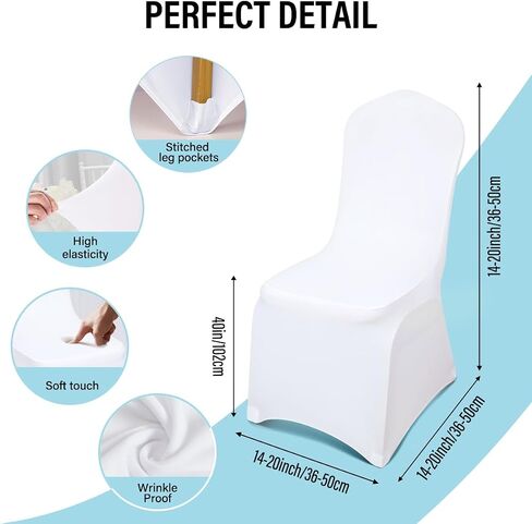 LEBENGURU Premium Spandex Chair Cover, Upgraded 30 PCS Black Super Stretch Chair Slipcover Protector with Elastic Leg Pocket for Party, Wedding, Event, Banquet Decoration in Saudi Arabia