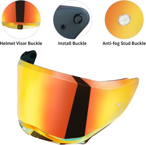 VCOROS Helmet Face Shield for Sedici Duale Mips Helmet Visor Mips Parlare For SEDICI Duale Forged Carbon Helmets Replacement (Chrome Red) in Saudi Arabia