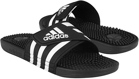adidas Men's Adissage Slides Sandal, Black/White/Black, 8 in Saudi Arabia