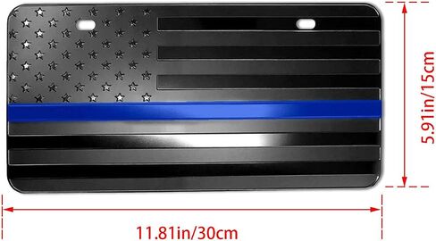 American Flag License Plate, Aluminum 3D Metal Embossed License Plate with USA Flag, Patriotic Embossed License Plate Bracket Frame Holder, 6 x 12 Inch (Black) in Saudi Arabia