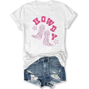 Western Cowgirl Cowboy Howdy Boots T-Shirt for Women Party