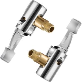 2Pcs Lock On Air Chuck Tire Inflator Hose Adapter, No Leakage Tire Inflating Hose Nozzle, All Metal Locking Tire Chuck for Air Compressor, Portable Tire Pump