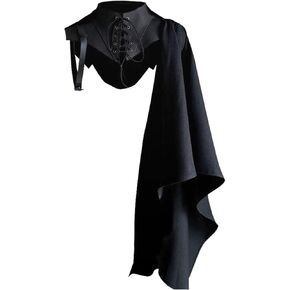 Medieval Shawl Men Renaissance Half Cape High Texture Lace Up