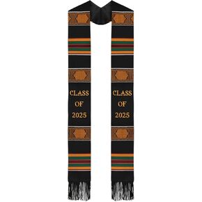Endea Graduation Kente Stole Class of 2023, 2024, 2025 - Unisex - Multicolor