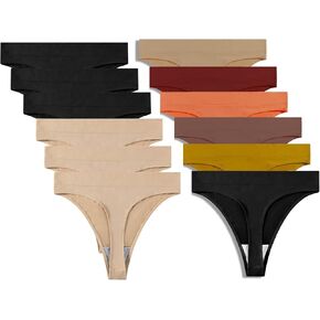 سراويل ثونغ للنساء في جرانكي غير سلس لا تظهر ملابس داخلية 12Pack (B3S3 KPY M)