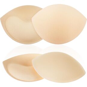 Sliverdew Women's Push Up Bra Pads Inserts 2 Pairs Bra Inserts Breast Enhancers, Women's Sports Cups Inserts, Push up Swimsuit Pads, Add 1-2 Cup Sizes Instantly A/B Cup Available