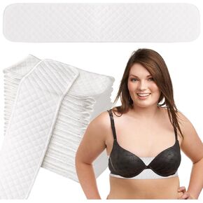 PHOGARY 10pcs Cotton Bra Liners for Sweating, 3 Layer Washable Breast Pads Bra Pads Inserts to Absorb Sweat under Breasts, 17x3 Inch