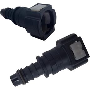 2 PCS Car Fuel Line Quick Connect Adapter, PA12 Plastic 9.49-ID8 Elbow with Sealing Gasket Anti-mis-installation Limiting Connector, Standard Replacement Modification Accessories (Black)