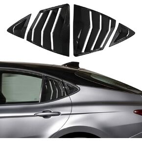 Rear Side Window Louvers for 2025 2026 Toyota Camry, ABS Racing Style Vent Shades, Sun & Privacy Protection, No-Drill 3M Tape Installation, 9th Gen Camry Accessories 4PCS (Carbon Fiber)