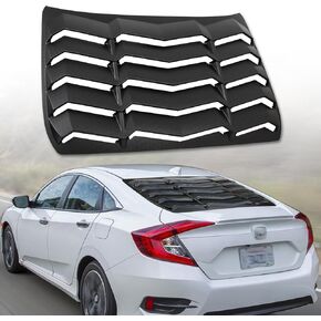 النافذة الخلفية كوفرات متوافقة مع Civic Sedan 4 Door 2016 2017 2018 2019 2020 2021 10th Gen Windshield Sun Shown Cover in GT Lambo Style ABS Matte Black