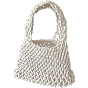 Qwinee Women's Crochet Clutch Presh Hollow Out Handbag Square Beach Exter