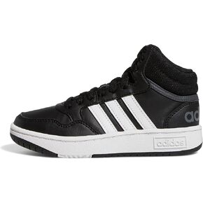 adidas Kids Hoops 3.0 Mid Basketball Shoe, Core Black/White/Grey Six, 6.5 US Unisex Toddler in Kuwait