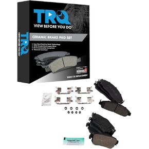 TRQ Brake Pads Ceramic Compatible with 2018-2021 Nissan LEAF
