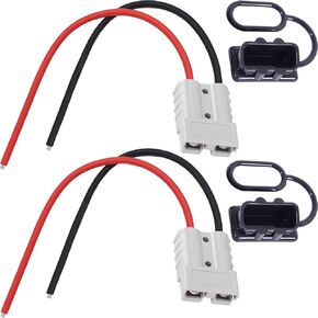 Electric Forklift Charging Plug,Battery 1 to 2 Splitter Quick Connect Disconnect Connector 50A Jumper Battery Harness 10AWG Cables Fits for Electric Forklifts, Battery Carts