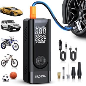 Tire Inflator Portable Air Compressor, 180PSI Air Compressor with Digital Pressure Gauge, 25000mAh & 3X Faster Portable Air Pump for Car, Motorcycle, Bicycle, Ball and More