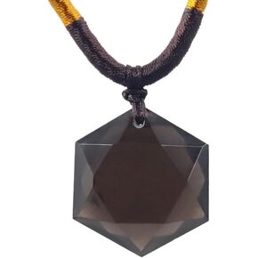 Saffordite Cintamani Star of David Hexagram Stone Necklace ، Saffordite SboSidian Tektite Star of David Crystal Necklace