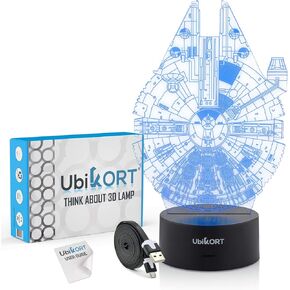 Star Wars Lamp Millennium Falcon 3D Led Lamp, Gifts for Men or Kids Birthday 7 Color Changing Decor lamp