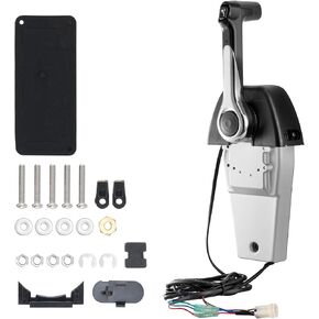 VEVOR Boat Throttle Control, 703-48205-16 Side-Mounted Outboard Remote Control Box, Features Power Trim Switch, 16.6 ft Harness 10 Pin, and Lanyard, Marine Throttle Control Box for Yamaha 4-Stroke