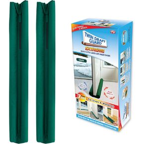 Extreme, Original Door Draft Stopper, Set of 2, Green Year-Round Insulator, Trademarked and Patented Under Door Draft Stopper