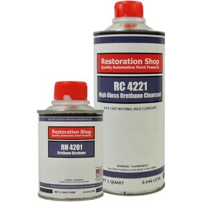 Restoration Shop 2.1 VOC High Gloss Urethane Clear Quart Kit with Hardener