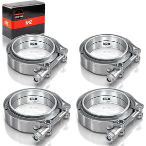 1PZ BCQ-U8S 4 PCS 3 "بوصة V- Band Clamp Kit مع أنبوب العادم من الذكور/الإناث SS304 استبدال الفولاذ المقاوم للصدأ من أجل العادم DownPipe