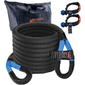 طقم حبل الاسترداد الحركي Rugcel (30،360 رطلاً) ， 1in × × 30 قدمًا حبل سحب الطاقة ， قيود ناع