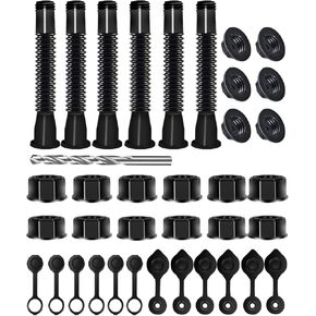 Gas Can Spout Replacement Leak Proof Gas Can Spouts 6 Kits With Flexible Nozzles, Spout Cover, Screw Collar Caps, Base Cap, Drill Bit