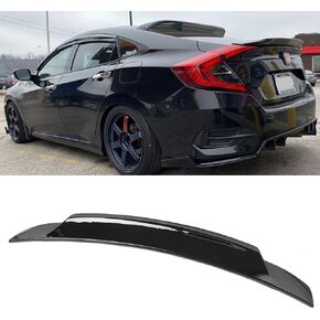 Compatible with 2016-2021 H0NDA Civic Sedan Gloss Black Highkick Duckbill Trunk Wing Spoiler