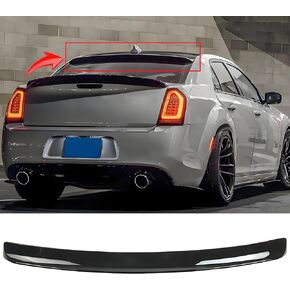 Rear Window Roof Spoiler Wing Compatible with Chrysler 300/ 300C/ 300S/ Touring/Limited 2011-2023 Top Wing Lip Exterior Accessories (Gloss Black)