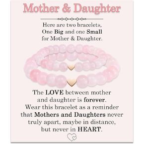 Mother Daughter Bracelets, Set of 2 Mommy And Me Mothers Day Gifts for Mom, Graduation First Day of Kindergarten Back to School Gifts for Daughter, Easter Christmas Stocking Stuffers Valentines