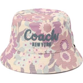 Coach Women's Script Laurel Floral Printed Bucket Hat, Purple Multi