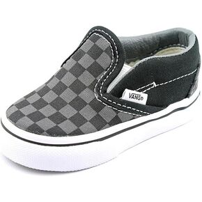 Vans Unisex-Child Classic Slip-On Core-K, Check Black/Pewter, 10 M US Toddler in Saudi Arabia