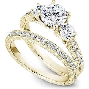 Moissanite Engagement Rings Set 925 Sterling Silver White Gold/Yellow Gold/Rose Gold Wedding Rings Bridal Rings Set for Women, D Color VVS1 Round Cut Bridal Sets for Women