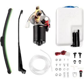 UTV Windshield Wiper Kit Electric Universal Wiper Motor Kit 12V Compatible with Polaris Ranger RZR Can Am Maverick X3 Commander Defender Pioneer Golf Cart 90° Wipe Sweep