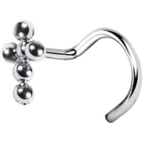 Pierced Owl 18-20GA G23 Implant Grade Titanium Beaded Cross Nose Screw