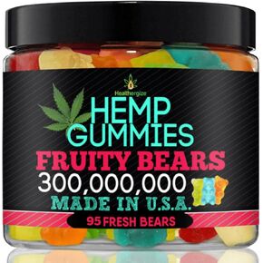 Hemp Gummies Edibles for Sleep Calm HempOil Infused -95 Fresh and Fruity Bears-Made in USA