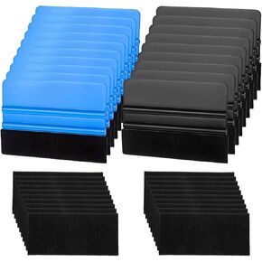 20 Pack Squeegee for Vinyl Felt Squeegee Vinyl Wrap Squeegee with 20Pcs Extra Squeegee Felt Fabric Vinyl Application Tools for Car Film Wrap, Sign Making, DIY Crafting, Window