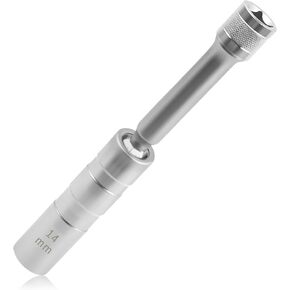 9/16'' Spark Plug Socket,6 Inch Magnetic Spark Plug Socket Set with 360° Swivel Drive by 9/16'' Spark Plug Wrench,Universal Spark Plug Removal Tool for Cars,SUVs,Trucks (9/16 inch)